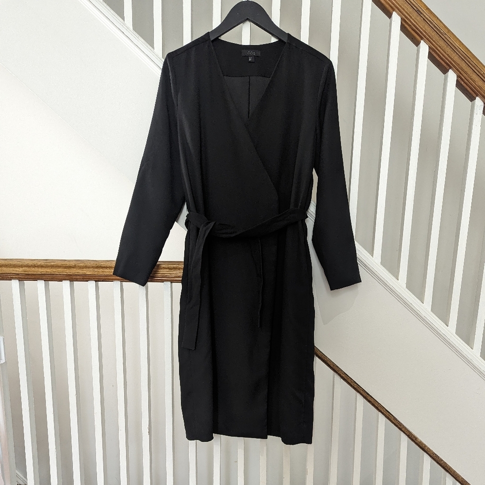 COS hidden button wrap style lightweight coat